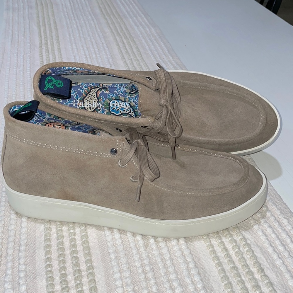 Paisley and Gray chukka boot sneakers in tan suede. Men’s 12. Like new condition
